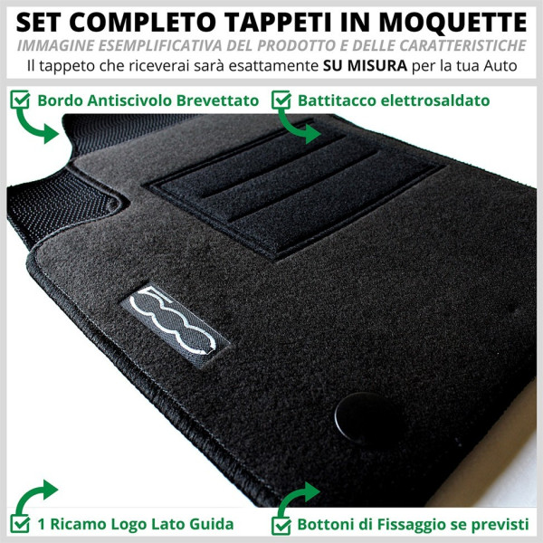 Tappeti Tappetini Su Misura Set Completo Alfa Romeo Brera dal 2005 al 2010
