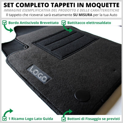 Tappeti Tappetini Su Misura Set Completo Fiat 500L (Da Giugno 2017)