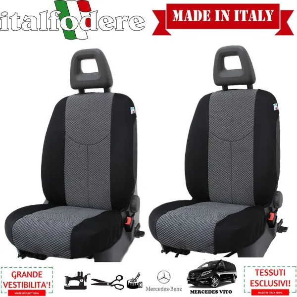 Coppia Coprisedili Specifici Mercedes Vito Fodere Foderine Solo Anteriori Colore 37