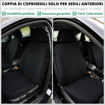Coppia Coprisedili Specifici Fiat Grande Punto / Punto Evo / Punto Street Fodere Foderine Solo Anteriori Vari Colori