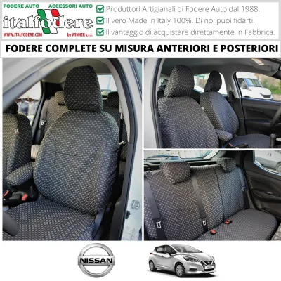Fodere Coprisedili Su Misura Per Nissan Micra ULTIMO TIPO Fodera Foderine Complete Vari Colori