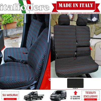 Fodere Coprisedili Su Misura Per Fiat Doblo Cargo E Workup 2010 In Poi Fodera Foderine Complete Vari Colori