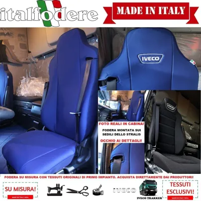 Fodere Coprisedili Su Misura Per Iveco Trakker Fodera Foderine Complete Colore Blu
